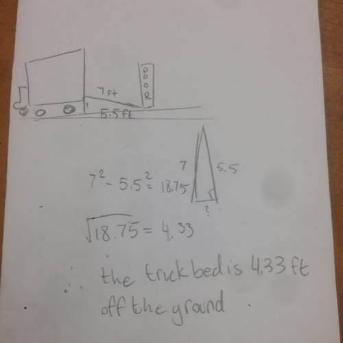 Math ! ?   if you have a seven foot ramp and the truck bed is five and a half feet from the door, ho