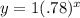 y=1(.78)^x