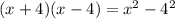 (x+4)(x-4)=x^2-4^2