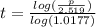 t =\frac{log(\frac{p}{2.519}) }{log(1.0177)}\\
