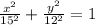 \frac{x^2}{15^2} + \frac{y^2}{12^2} = 1