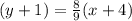 ( y+1) =  \frac{8}{9} ( x+4)