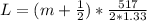 L=(m+\frac{1}{2})*\frac{517}{2*1.33}