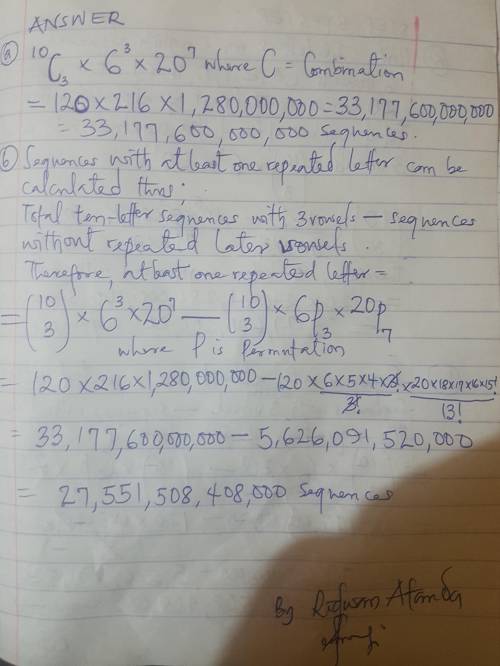 Assume that a vowel is one of the letters a, e, i, o, u, or y (for the purposes of this problem, we