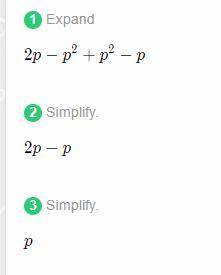 Expand and simplify the following:  p(2–p)+p²–p