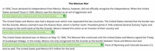 Choose the phrase that makes each sentence parallel. the mexican war in 1836, texas declared its ind