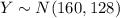 Y\sim N(160,128)