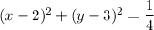 (x-2)^2+(y-3)^2=\dfrac{1}{4}