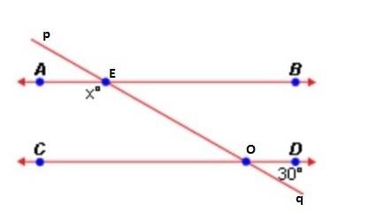 In the diagram below, ab is parallel to cd. what is the value of x?