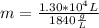 m=\frac{1.30*10^{4}L}{1840\frac{g}{L}}