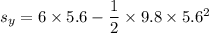 s_y = 6\times 5.6 - \dfrac{1}{2}\times 9.8 \times 5.6^2
