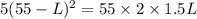 5(55 - L)^2 = 55\times 2\times 1.5L
