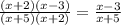 \frac{(x+2)(x-3)}{(x+5)(x+2)} = \frac{x-3}{x+5}