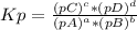 Kp = \frac{(pC)^c*(pD)^d}{(pA)^a*(pB)^b}