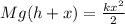 Mg(h+x)=\frac{kx^2}{2}