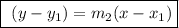 \fbox{\begin\\\ \math (y-y_{1})=m_{2}(x-x_{1})\\\end{minispace}}