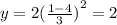 y = 2 {(\frac{1 - 4}{3} )}^{2}  = 2