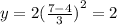 y =2{(\frac{7 - 4}{3} )}^{2}  = 2