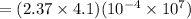=(2.37\times 4.1)(10^{-4}\times 10^7)