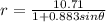 r= \frac{10.71}{1+0.883sin\theta}