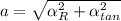 a = \sqrt{\alpha_{R}^{2} + \alpha_{tan}^{2}}
