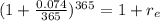 (1+\frac{0.074}{365} )^{365} = 1 + r_e