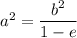a^2=\dfrac{b^2}{1-e}