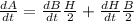 \frac{dA}{dt} =\frac{dB}{dt}\frac{H}{2}  + \frac{dH}{dt}\frac{B}{2}
