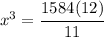 x^3 = \cfrac{1584(12)}{11}