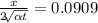 \frac{x}{2\sqrt[]{\alpha t} }=0.0909