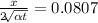 \frac{x}{2\sqrt[]{\alpha t} }=0.0807