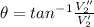 \theta = tan^{-1} \frac{V_2''}{V_2'}