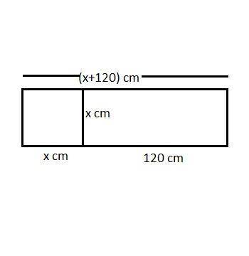 The area of a rectangular plank is 4500 cm². the plank was broken into two pieces, one of which is a