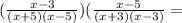 (\frac{x-3}{(x+5)(x-5)})(\frac{x-5}{(x+3)(x-3)}=