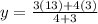 y= \frac{3(13)+4( 3)}{4 + 3}