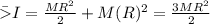 \= I =  \frac{MR^2}{2} + M(R)^2 = \frac{3MR^2}{2}