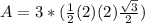 A=3*(\frac{1}{2}(2)(2)\frac{\sqrt{3}}{2})