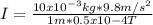 I=\frac{10x10^{-3}kg*9.8m/s^2}{1m*0.5x10{-4}T}