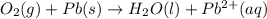 O_2(g)+Pb(s)\rightarrow H_2O(l)+Pb^{2+}(aq)