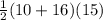 \frac{1}{2}(10+16)(15)