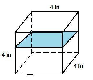 The edge of a cube is 4 inches. the area of a cross section perpendicular to one face  square inches