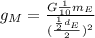 g_{M}=\frac{G \frac{1}{10}m_{E}}{(\frac{\frac{1}{2}d_{E}}{2})^{2}}