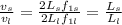 \frac{v_s}{v_l}=\frac{2L_sf_{1s}}{2L_lf_{1l}}=\frac{L_s}{L_l}
