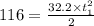 116=\frac{32.2\times t_1^2}{2}