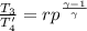 \frac{T_3}{T_4'} = rp ^{\frac{\gamma -1}{\gamma}}