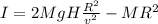 I = 2MgH\frac{R^2}{v^2} - MR^2
