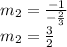 m_ {2} = \frac {-1} {- \frac {2} {3}}\\m_ {2} = \frac {3} {2}