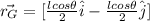 \vec{r_{G}}=[\frac{lcos\theta}{2}\hat{i}-\frac{lcos\theta}{2}\hat{j}]