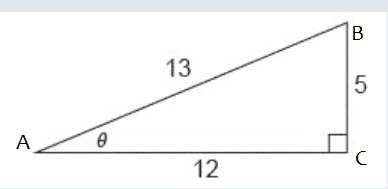 What is the measure of the side opposite θ in the triangle shown below.