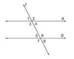 In the figure a//b and both lines are intersected by transversal t. complete the statements to prove